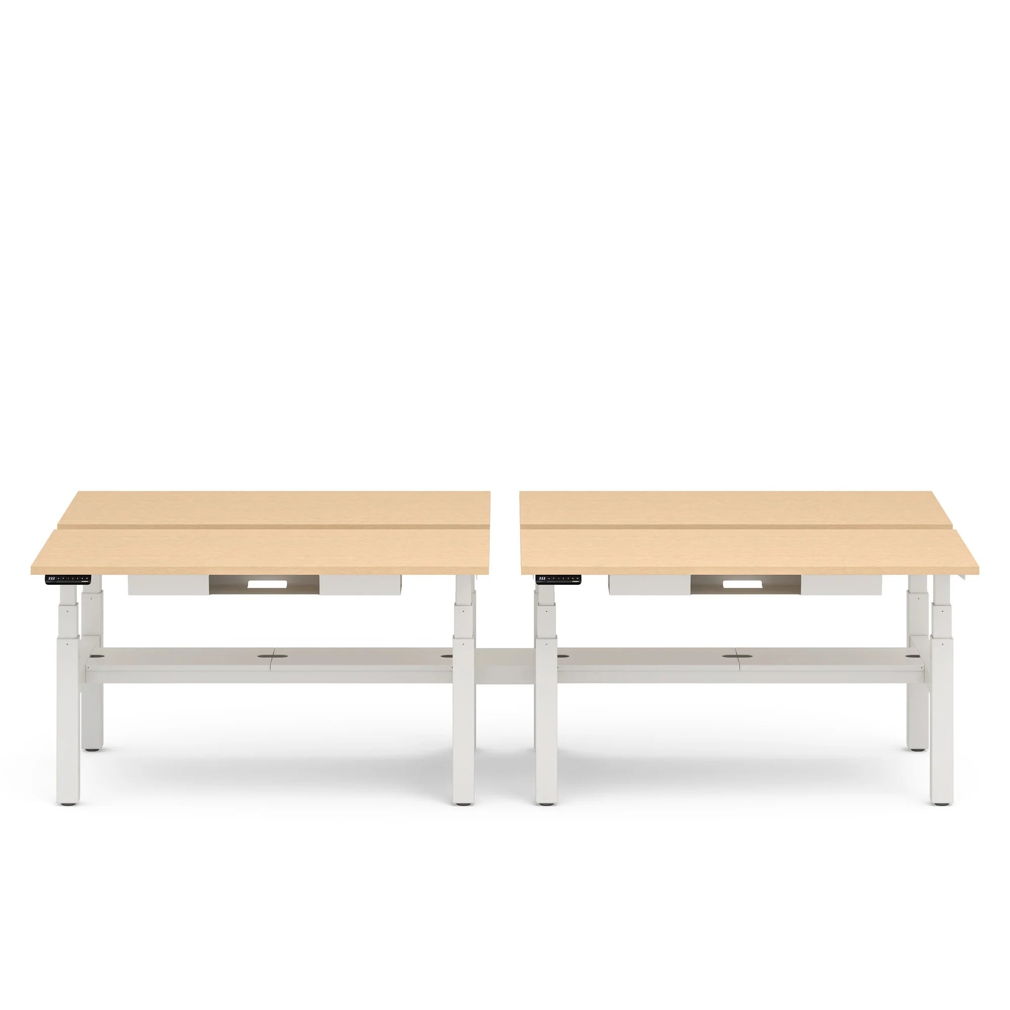 Series L 3S Adjustable Height Double Desk for 4