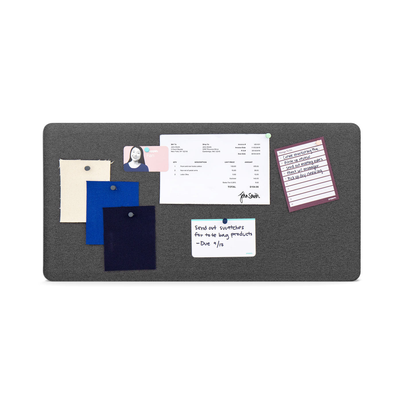 Dark Gray Jumbo Fabric Pinboard