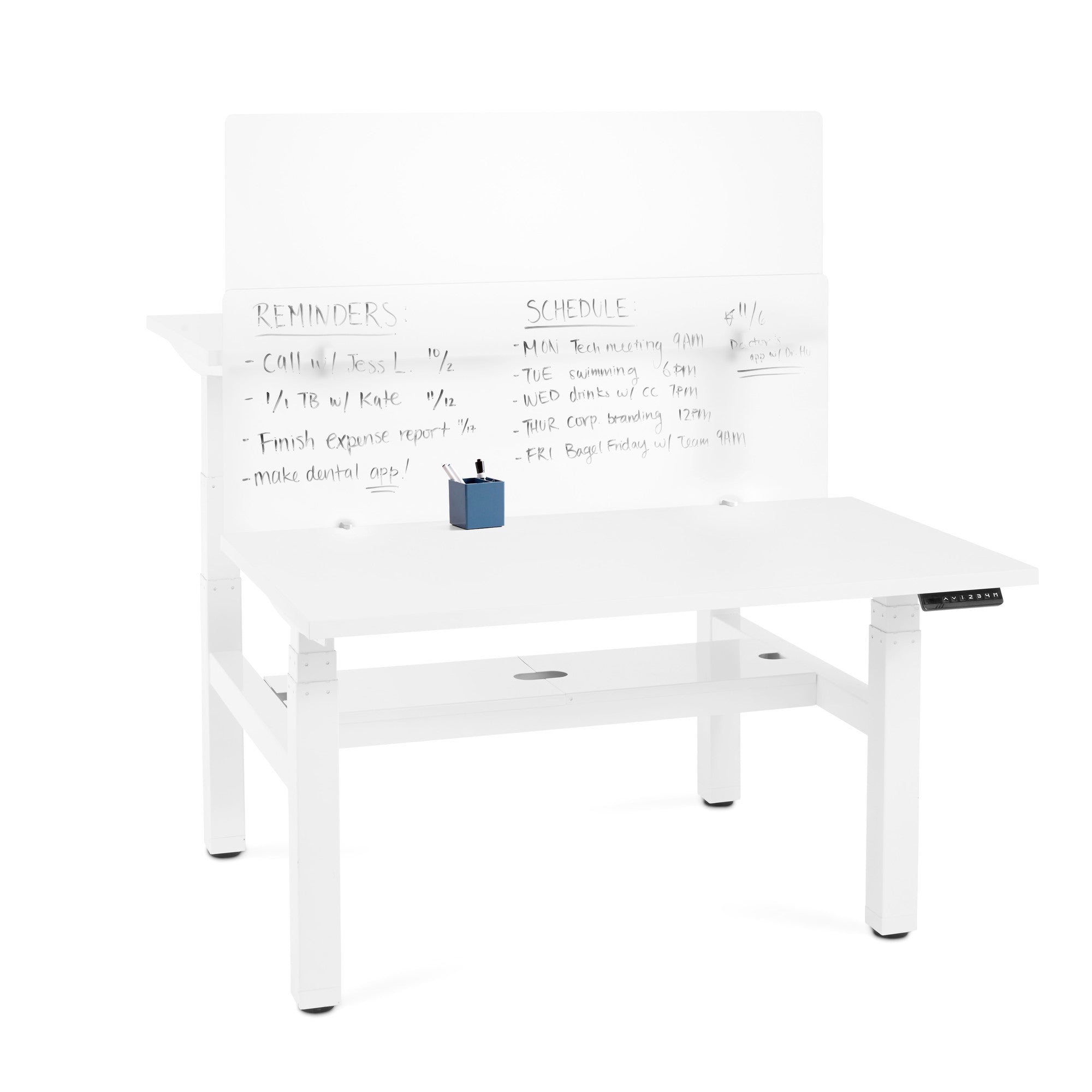 Frost White Writable Glass Panel, Face-to-Face
