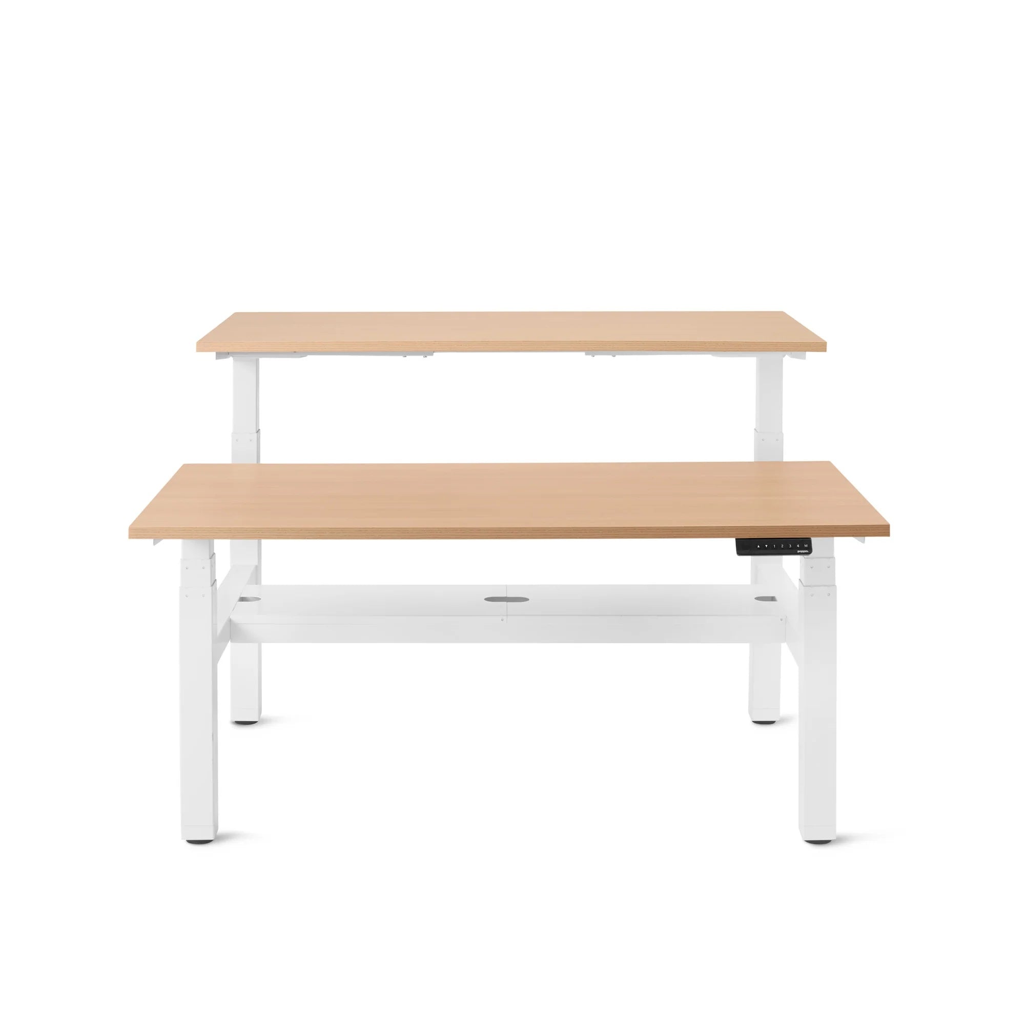 Series L 3S Adjustable Height Double Desk for 2