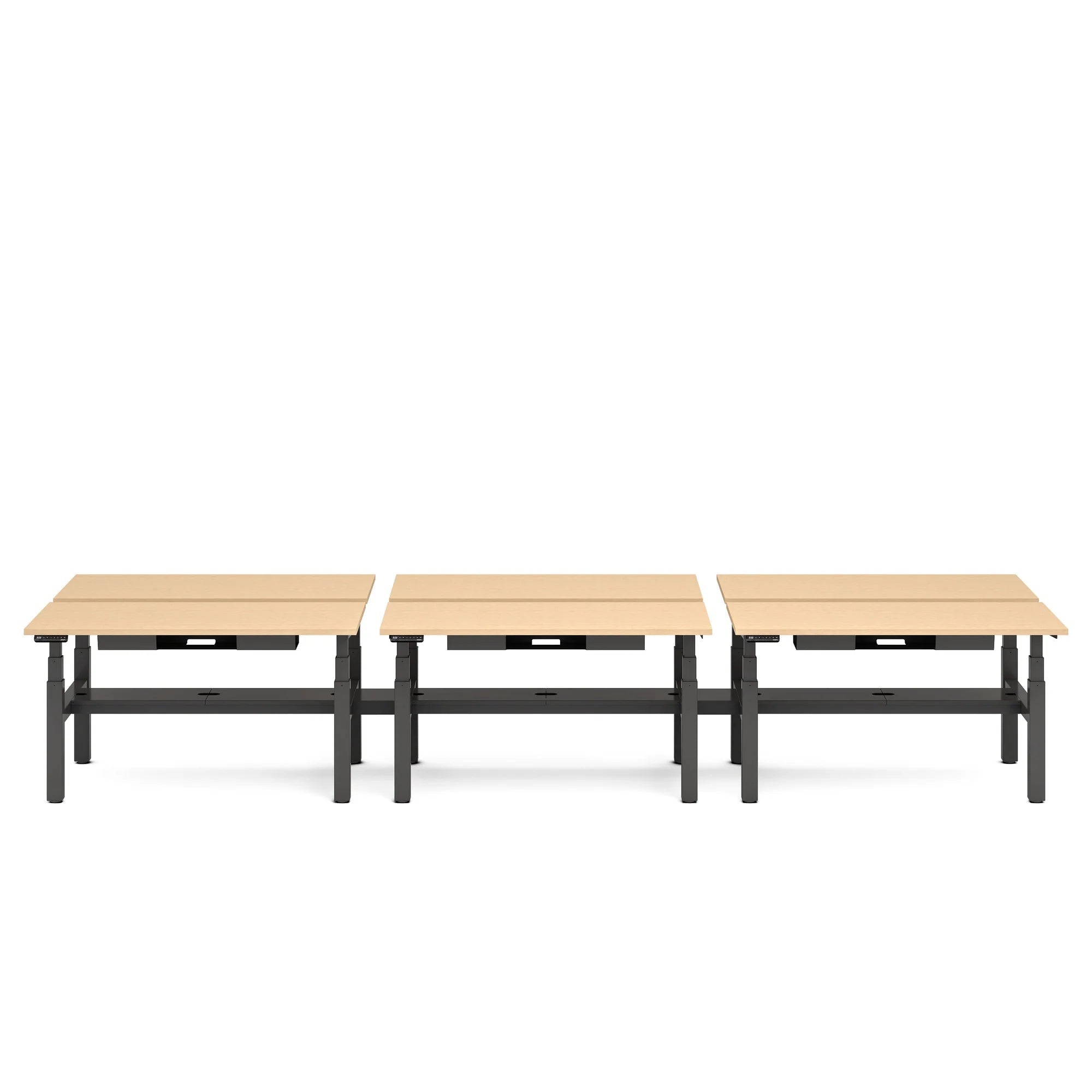 Series L 3S Adjustable Height Double Desk for 6