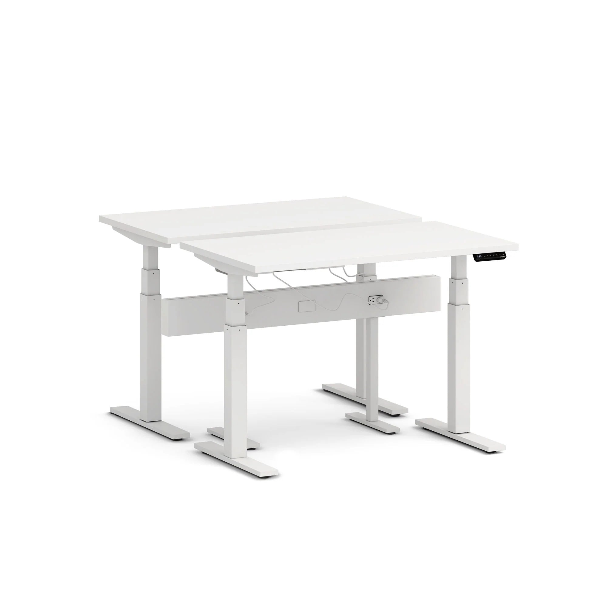 Series L 3S Desk for 2 + Boom Power Rail