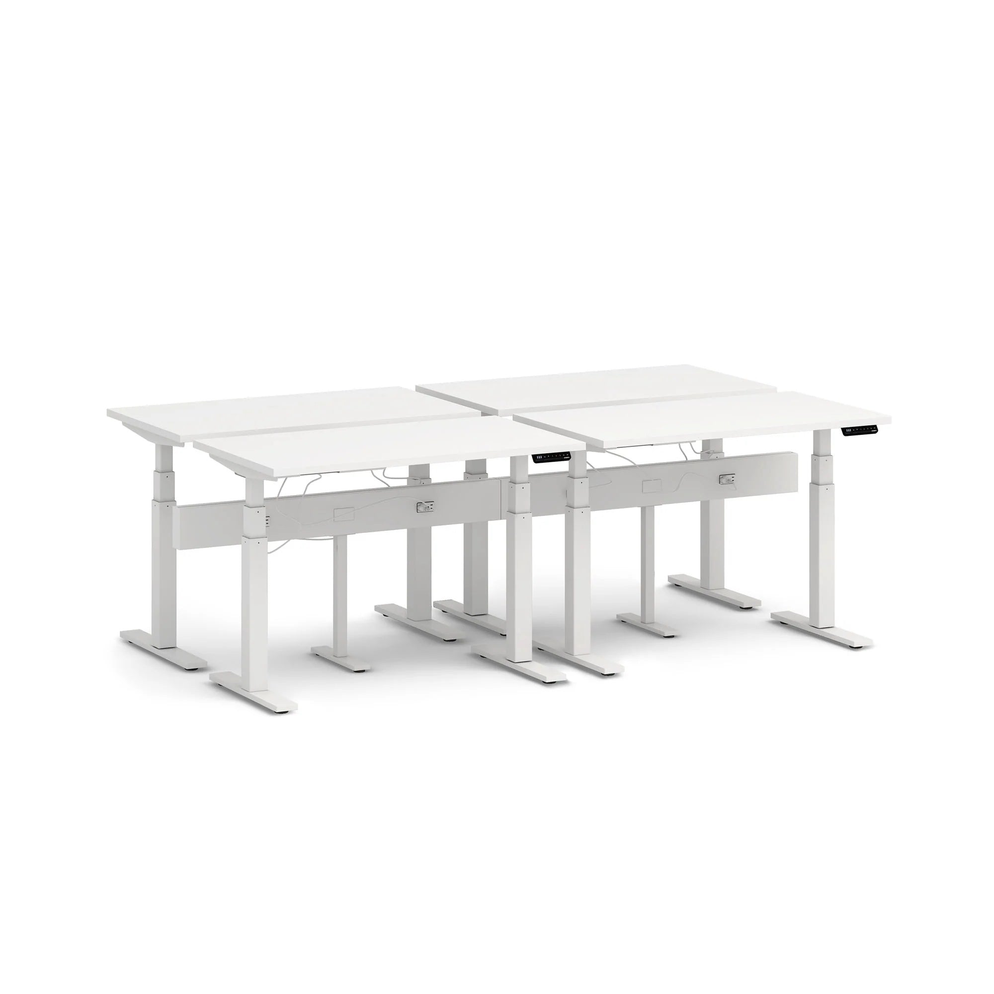 Series L 3S Desk for 4 + Boom Power Rail
