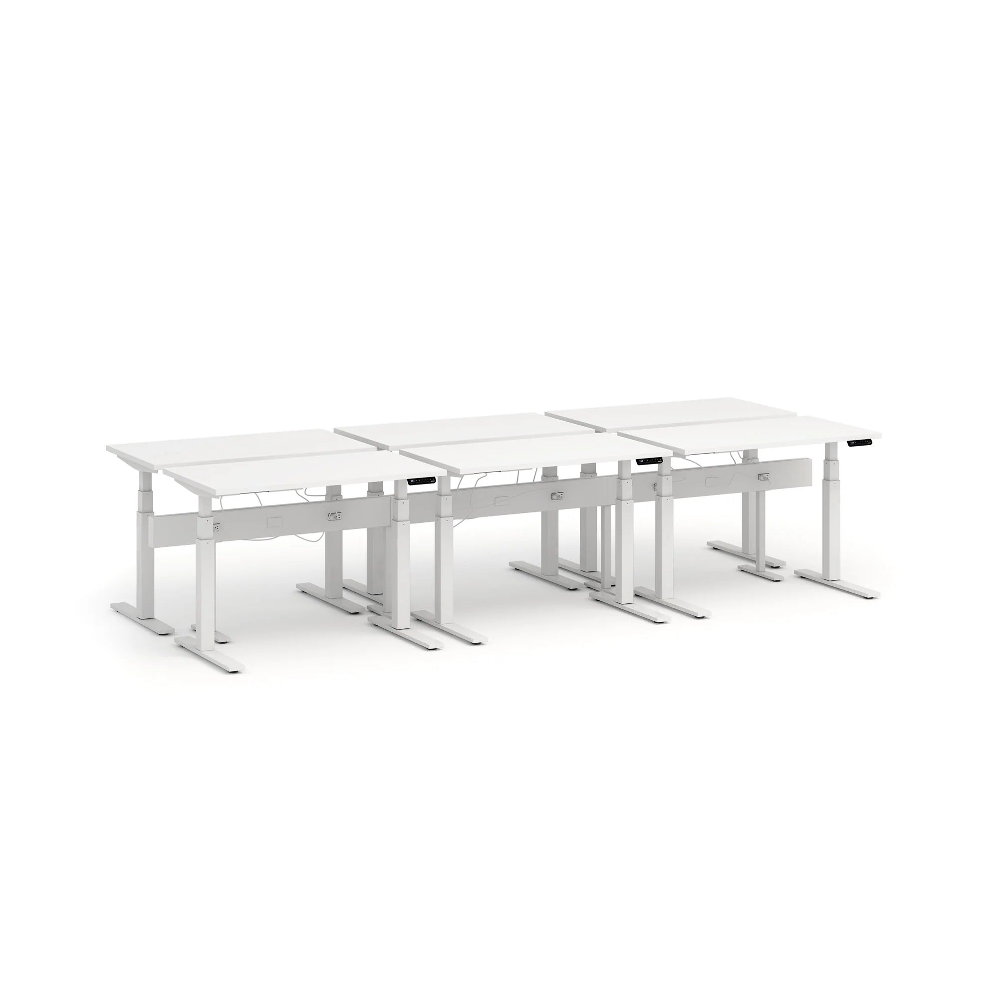 Series L 3S Desk for 6 + Boom Power Rail