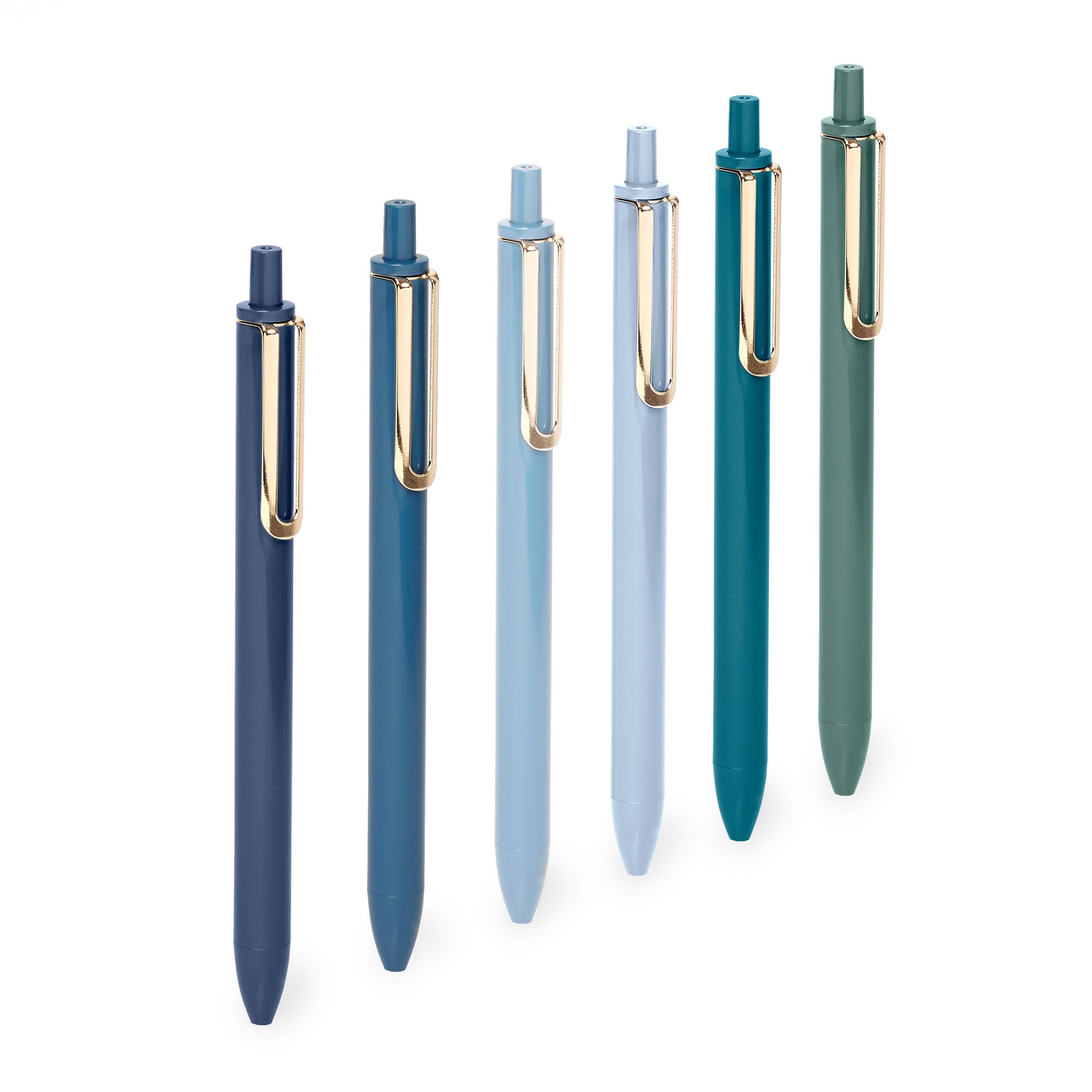 Assorted Blues Retractable Gel Luxe Pens, Set of 12