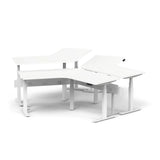 Series L 3S Adjustable Height 120 Degree Desk for 3 + Boom Power Rail