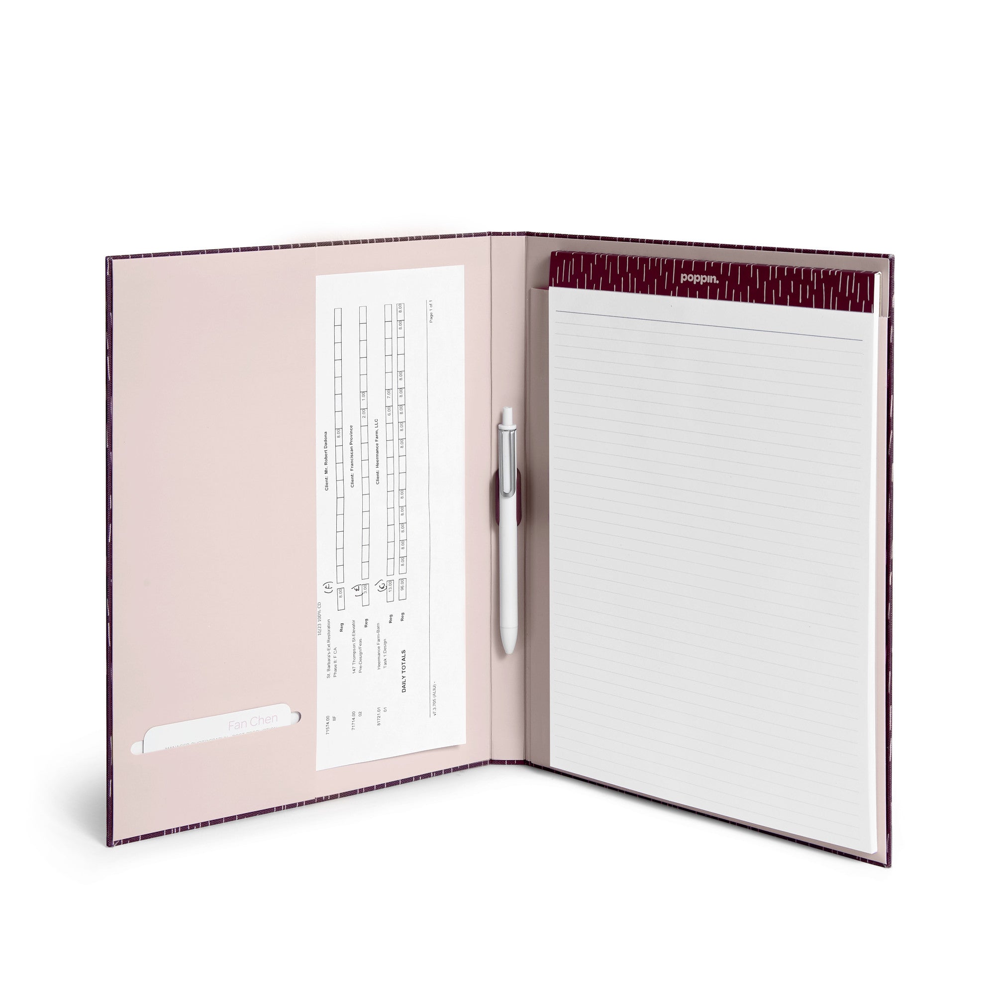 Wine Elements Large Padfolio with Writing Pad