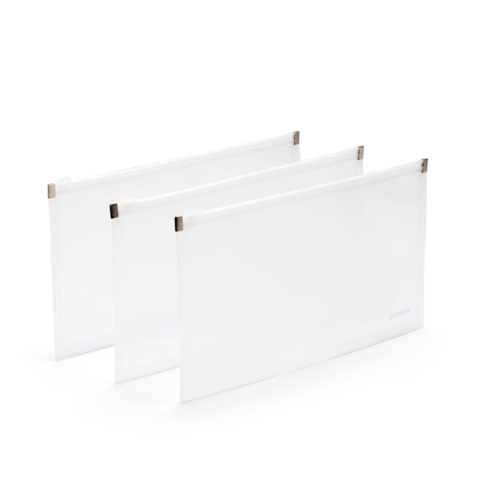 Clear Small Zip Folios, Set of 3